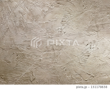 漆喰の壁・ベージュ 131178638