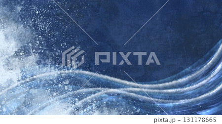 和風の光る波背景	 131178665