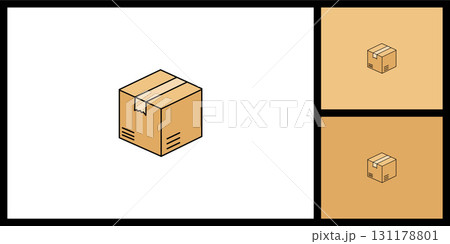 Shipping Box Icon. E-commerce, Logistics, and Delivery Service Symbol Vector Illustration. Shipping Box Icon. E-commerce, Logistics, and Delivery Service Symbol Vector Illustration. 131178801