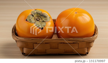 おいしそうに実った柿 131178997