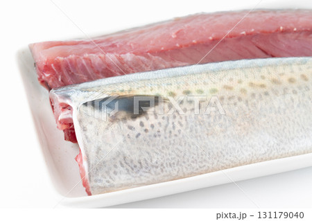 ゴマサバの切り身のクローズアップ 131179040