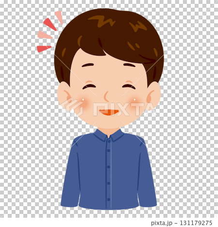 一個微笑的男人的上半身插圖 一個微笑的男人的上半身插圖 131179275