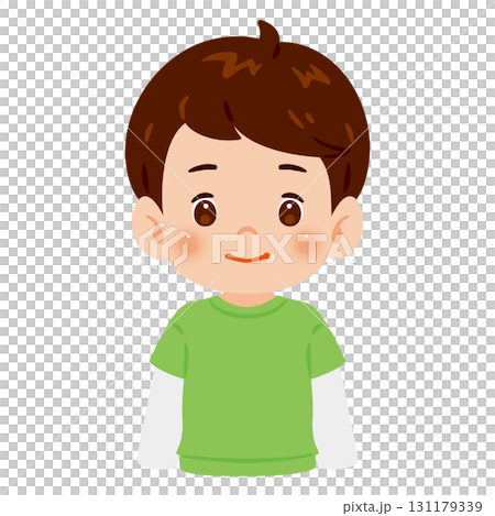 男の子の上半身イラスト 131179339