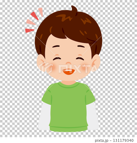 微笑的男孩上半身插圖 131179340