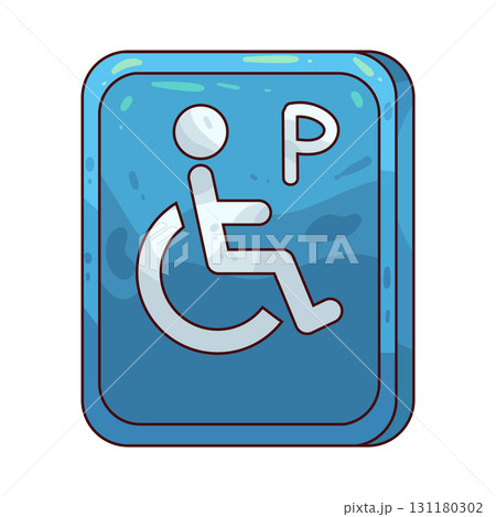 illustration of disabled parking sign 131180302