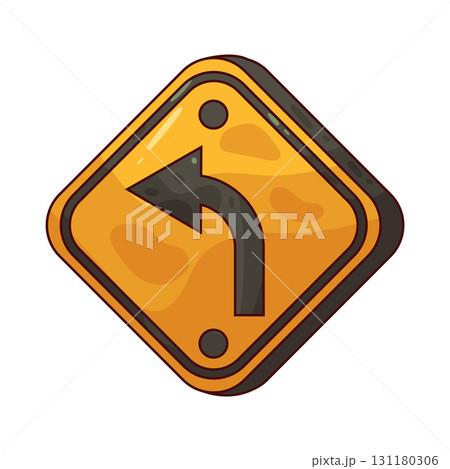 illustration of  left turn sign 131180306