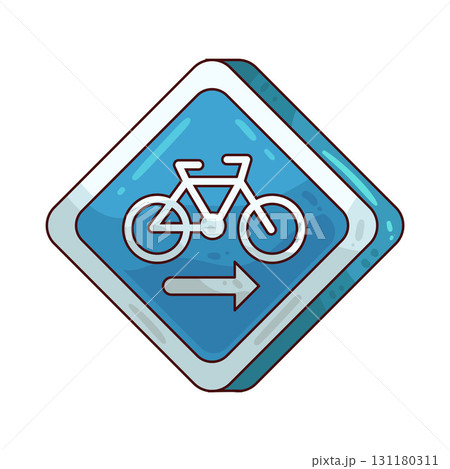 illustration of bike route sign 131180311