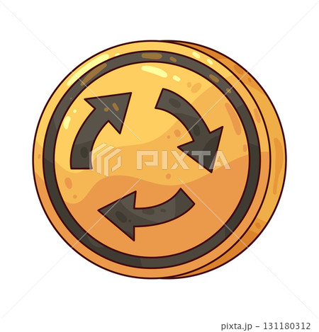 illustration of roundabout sign 131180312