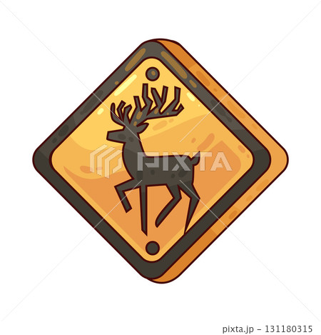 illustration of deer crossing sign illustration of deer crossing sign 131180315