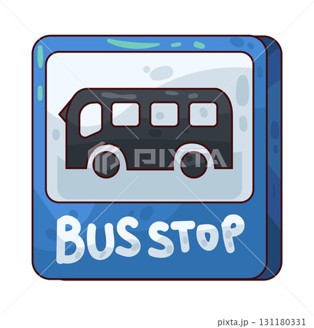 illustration of bus stop sign 131180331