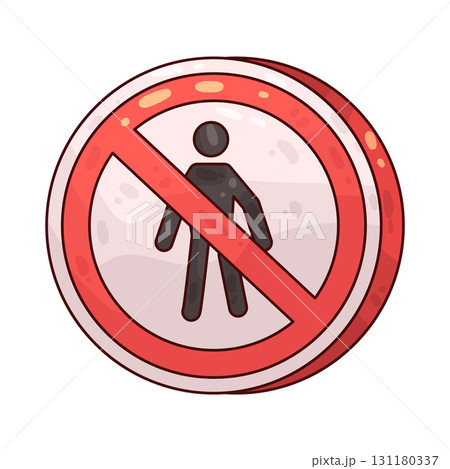 illustration of no pedestrians sign 131180337