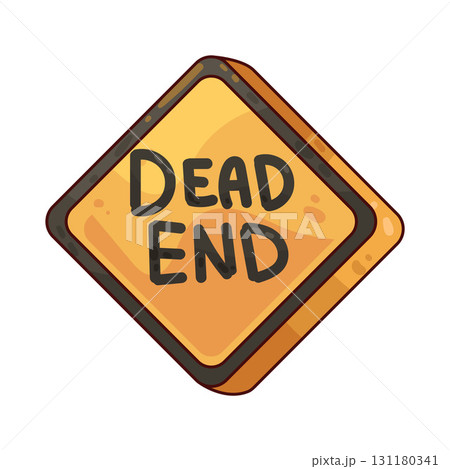 illustration of Dead End Sign illustration of Dead End Sign 131180341