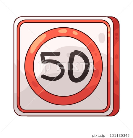 illustration of speed limit sign illustration of speed limit sign 131180345