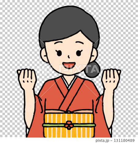 仲居さんがガッツポーズをしている 仲居さんがガッツポーズをしている 131180489