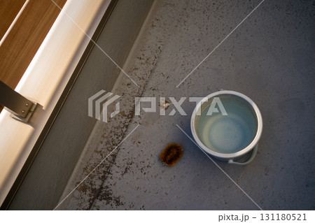 バルコニーの鳥のふんを掃除する 131180521