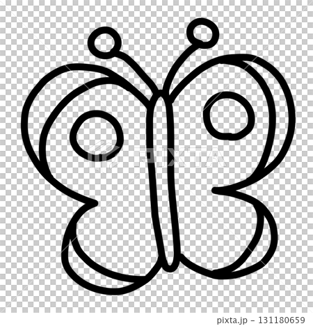 Hand-drawn line drawing of a cute Colias butterfly Hand-drawn line drawing of a cute Colias butterfly 131180659