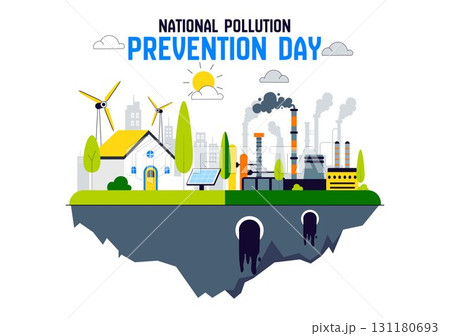 National Pollution Prevention Day Vector Illustration for Awareness Campaign, Featuring Factory Emissions, Forest Damage, and Vehicle Pollution Issues National Pollution Prevention Day Vector Illustration for Awareness Campaign, Featuring Factory Emissions, Forest Damage, and Vehicle Pollution Issues 131180693