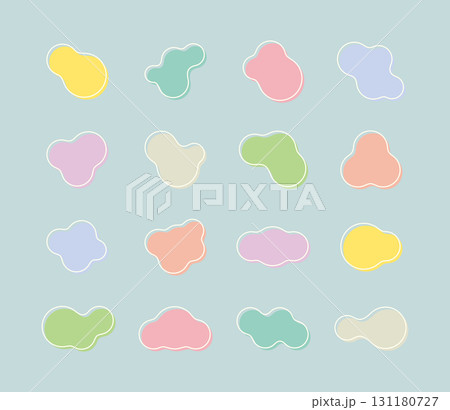 メタボール図形の可愛いフレーム素材セット 131180727