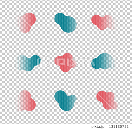 Metaball shape stripe arrangement material set 131180731