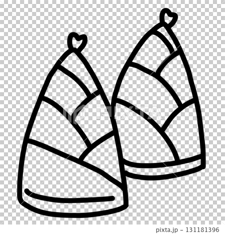 手描き線画の可愛いたけのこのイラスト 131181396