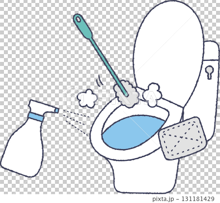 Toilet cleaning illustration 131181429