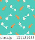 Fun seamless pattern of quirky fish and bones on a turquoise background. Great for childrens designs, pet themes, fabric, wallpaper, packaging, wrapping paper, and playful decorative projects. 131181988