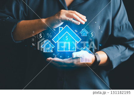 Concept of real estate business to virtual screen, people can buy-sell houses, explore real estate investment opportunities, home insurance, real estate protection-all real estate online platforms Concept of real estate business to virtual screen, people can buy-sell houses, explore real estate investment opportunities, home insurance, real estate protection-all real estate online platforms 131182195