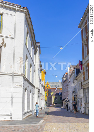 Bergen, Norway - June 11,2022 : Street view in downtown of Bergen in Bergen, Norway on June 11,2022. 131182204