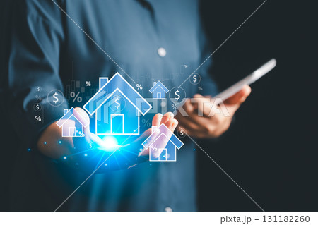 Concept of real estate business to virtual screen, people can buy-sell houses, explore real estate investment opportunities, home insurance, real estate protection-all real estate online platforms Concept of real estate business to virtual screen, people can buy-sell houses, explore real estate investment opportunities, home insurance, real estate protection-all real estate online platforms 131182260