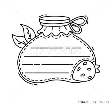 Strawberry jam jar kids memo note template. Scrapbook vector sticker, kid diary memo note. Schedule checklist or child To Do list frame with sweet jam container and strawberry Strawberry jam jar kids memo note template. Scrapbook vector sticker, kid diary memo note. Schedule checklist or child To Do list frame with sweet jam container and strawberry 131182275