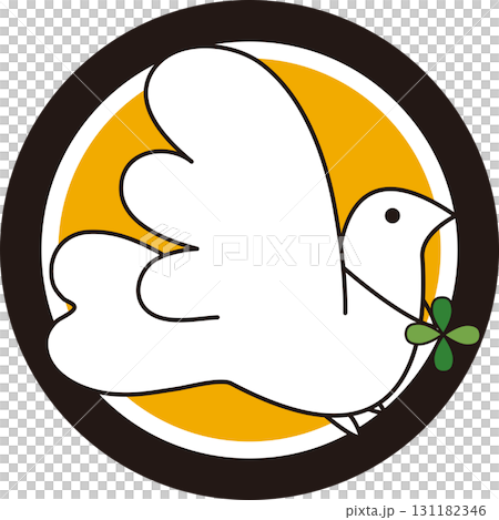 ロゴ,円,ハト,はと,鳩,四葉,四つ葉,よつば,荷物,配送,運送 131182346