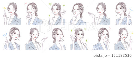 水彩画・手描き風の女性・女の子のイラスト素材 131182530