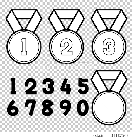 Illustration of medals with rankings Illustration of medals with rankings 131182568