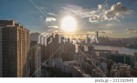 Aug 1 2025 View of Victoria Harbour and Skyline, hk Aug 1 2025 View of Victoria Harbour and Skyline, hk 131182645