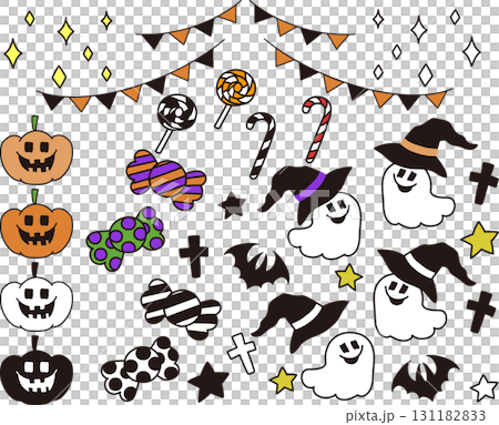 Illustration material of cute Halloween 131182833