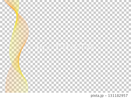 オレンジ黄色のウェーブ線ライン背景素材イラスト　きれいグラデーションA4表紙デザイン　ベクターpng 131182957