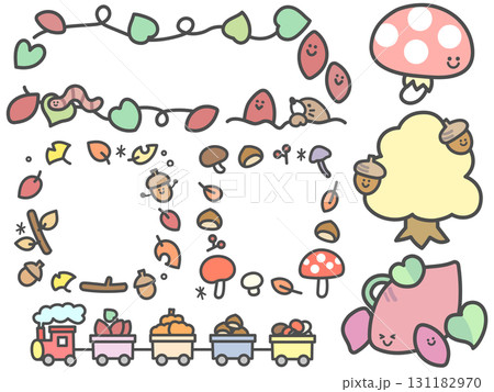 かわいい秋のおたより用フレームセット 131182970