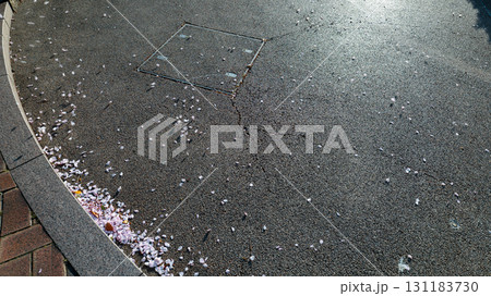 asphalt road with marking lines and bokeh 131183730