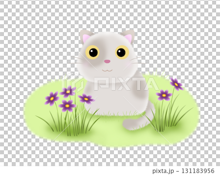 ブチネコと紫の花　① 131183956