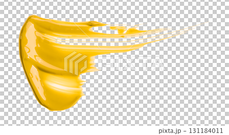 yellow watercolor brush isolated on transparent background yellow watercolor brush isolated on transparent background 131184011