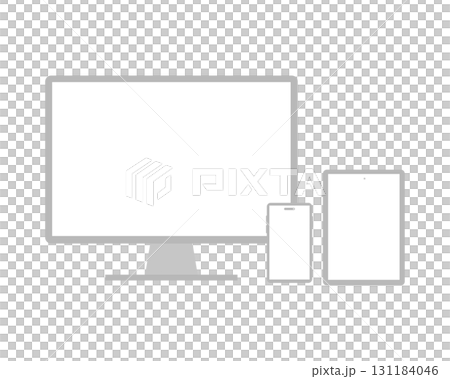 シンプルなパソコン スマホ タブレットのイラスト 131184046