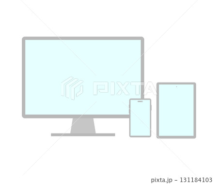 シンプルなパソコン スマホ タブレットのイラスト 131184103