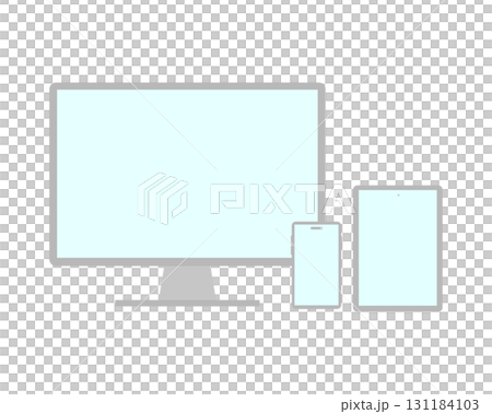 シンプルなパソコン スマホ タブレットのイラスト 131184103
