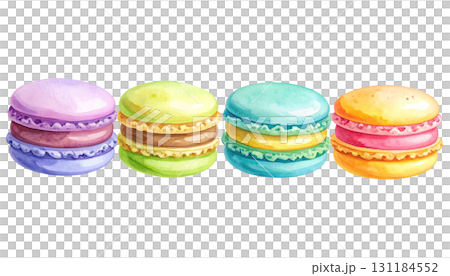 Cute macaron illustration material 131184552