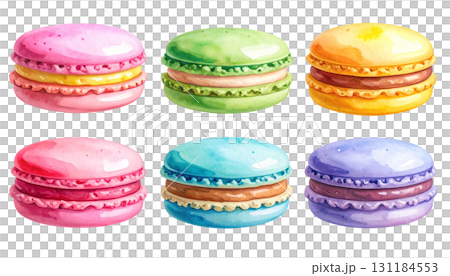 可愛的馬卡龍插畫素材 131184553