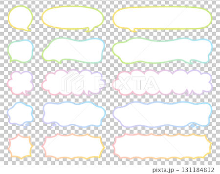彩色漸層輪廓語音氣泡框架集 彩色漸層輪廓語音氣泡框架集 131184812