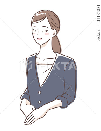 笑顔で接客をする美容部員のイラスト素材 笑顔で接客をする美容部員のイラスト素材 131184881