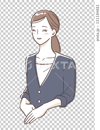 美容顧問微笑服務顧客的插畫素材 131184881