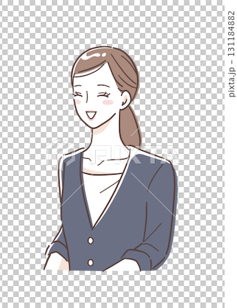 美容顧問微笑服務顧客的插畫素材 131184882