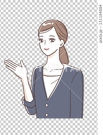 一位微笑的美容顧問女士提供指導的插圖素材 一位微笑的美容顧問女士提供指導的插圖素材 131184884